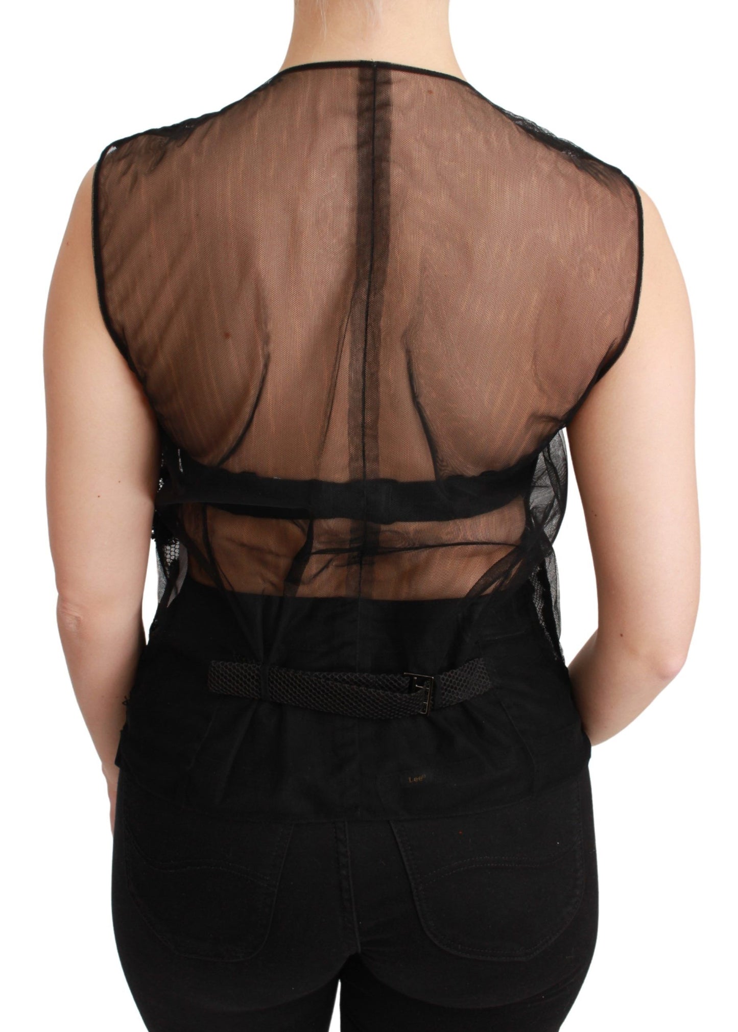 Dolce & Gabbana Weste aus schwarzem Brokat mit Blumenmuster