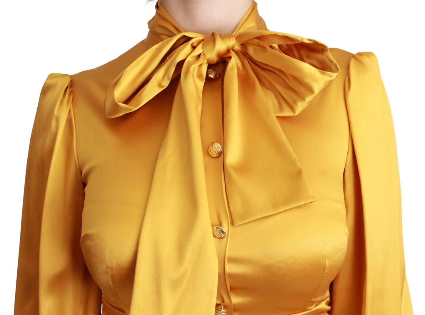 Dolce & Gabbana – Gelbes, figurbetontes Minikleid aus Stretch-Seide