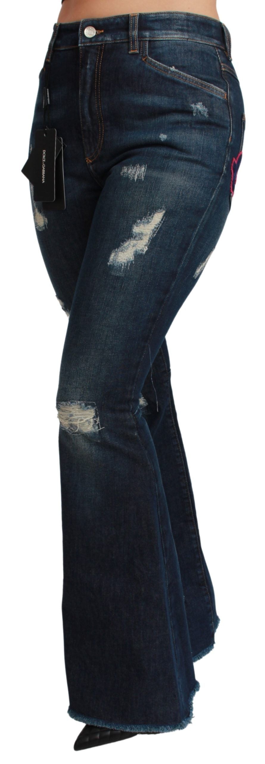 Dolce & Gabbana – Schlagjeans aus Baumwollstretch in Blau