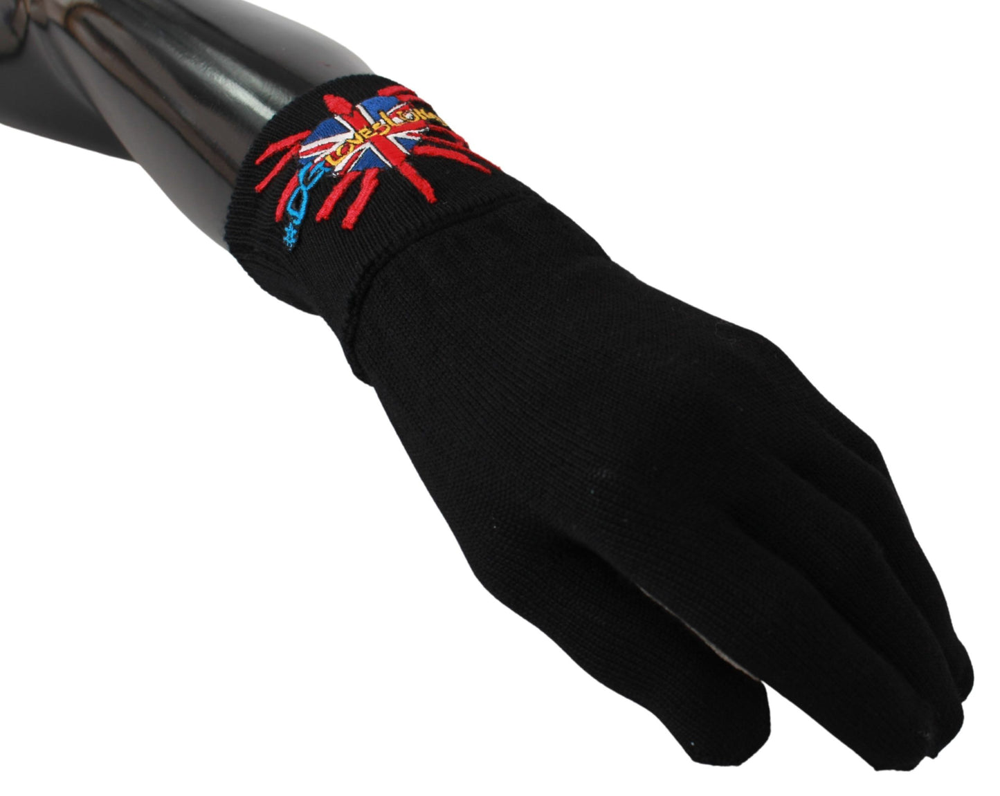 Dolce & Gabbana – Schwarze #DGLovesLondon-Wollhandschuhe mit Stickerei