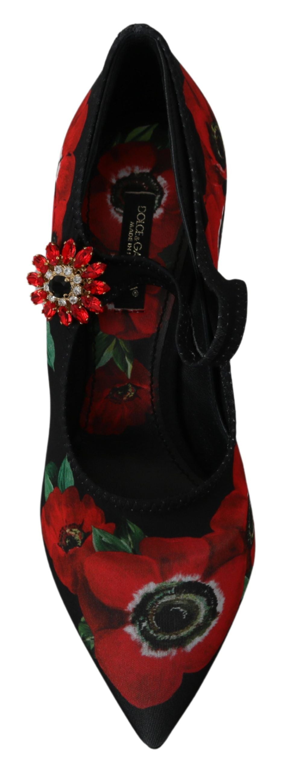 Dolce & Gabbana – Mary Janes-Pumps mit Blumenmuster in Schwarz und Rot