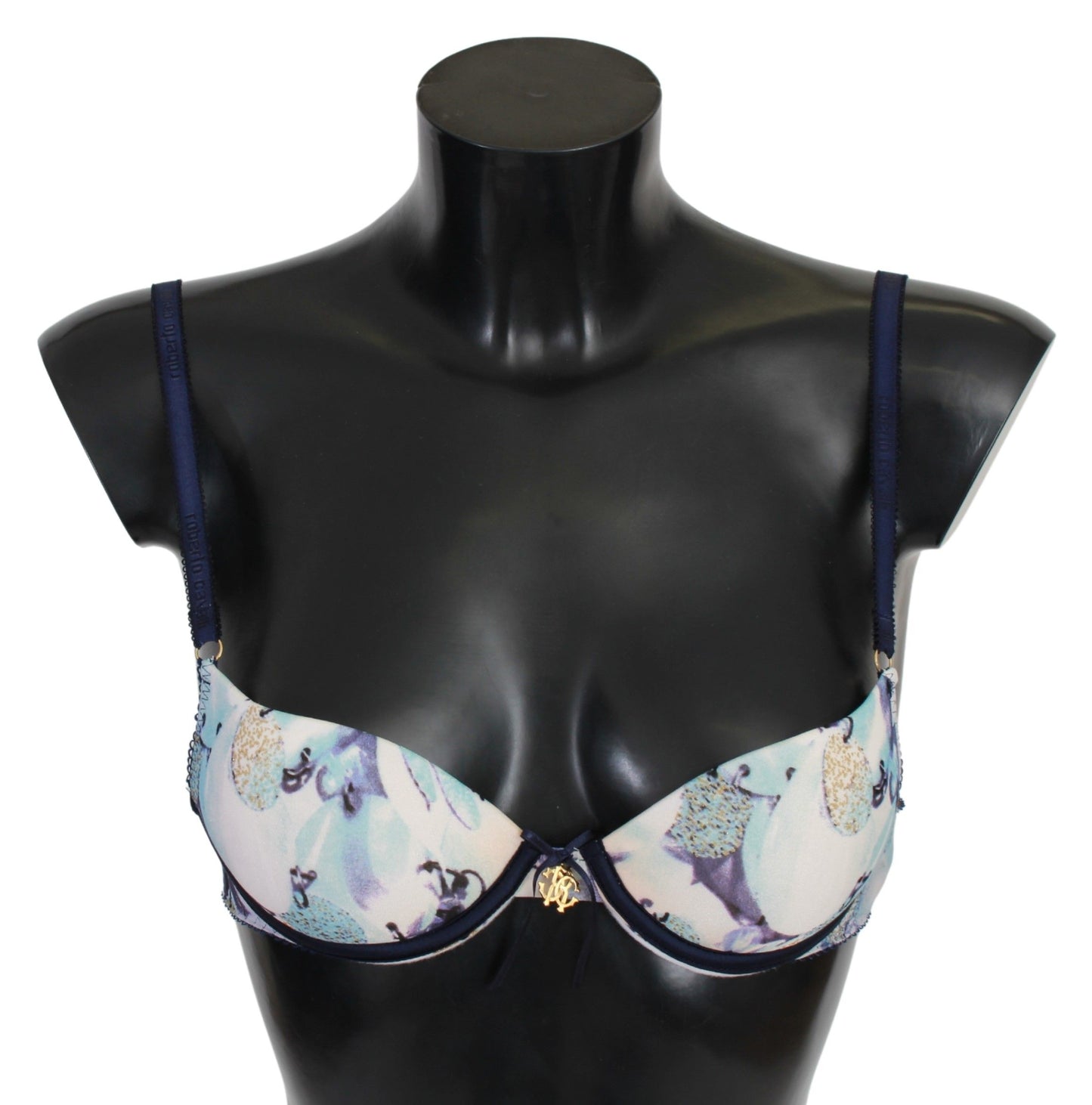 Roberto Cavalli – Reggiseno-BH aus blau bedrucktem Nylon