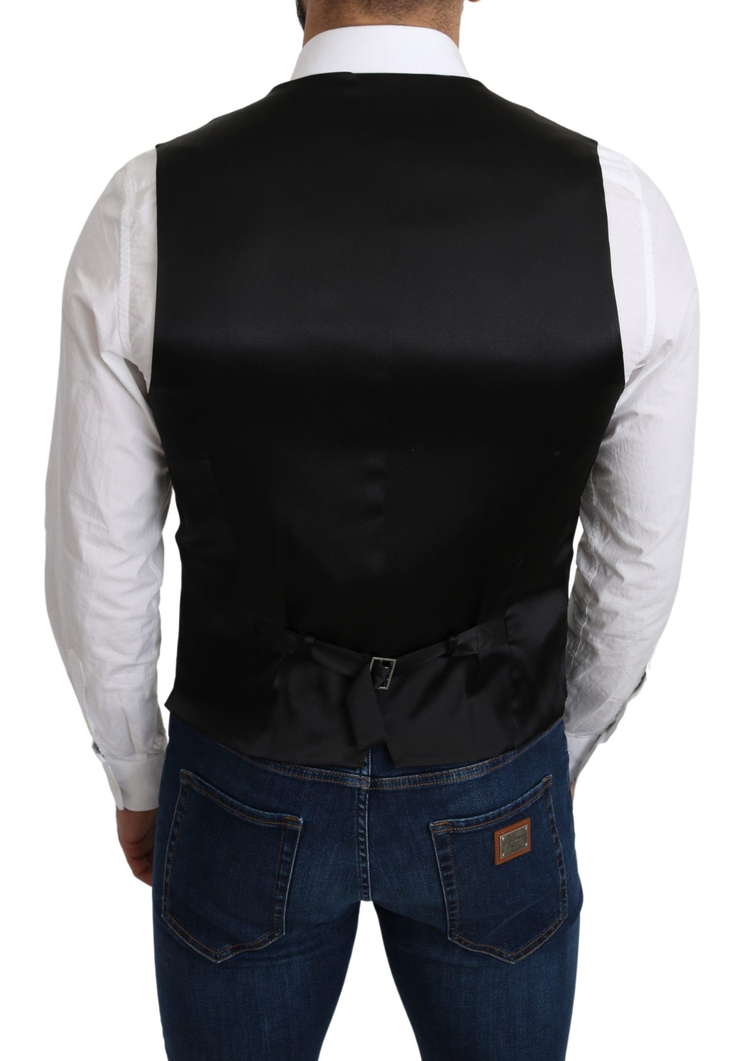 Dolce & Gabbana – Graue Weste aus 100 % Seide