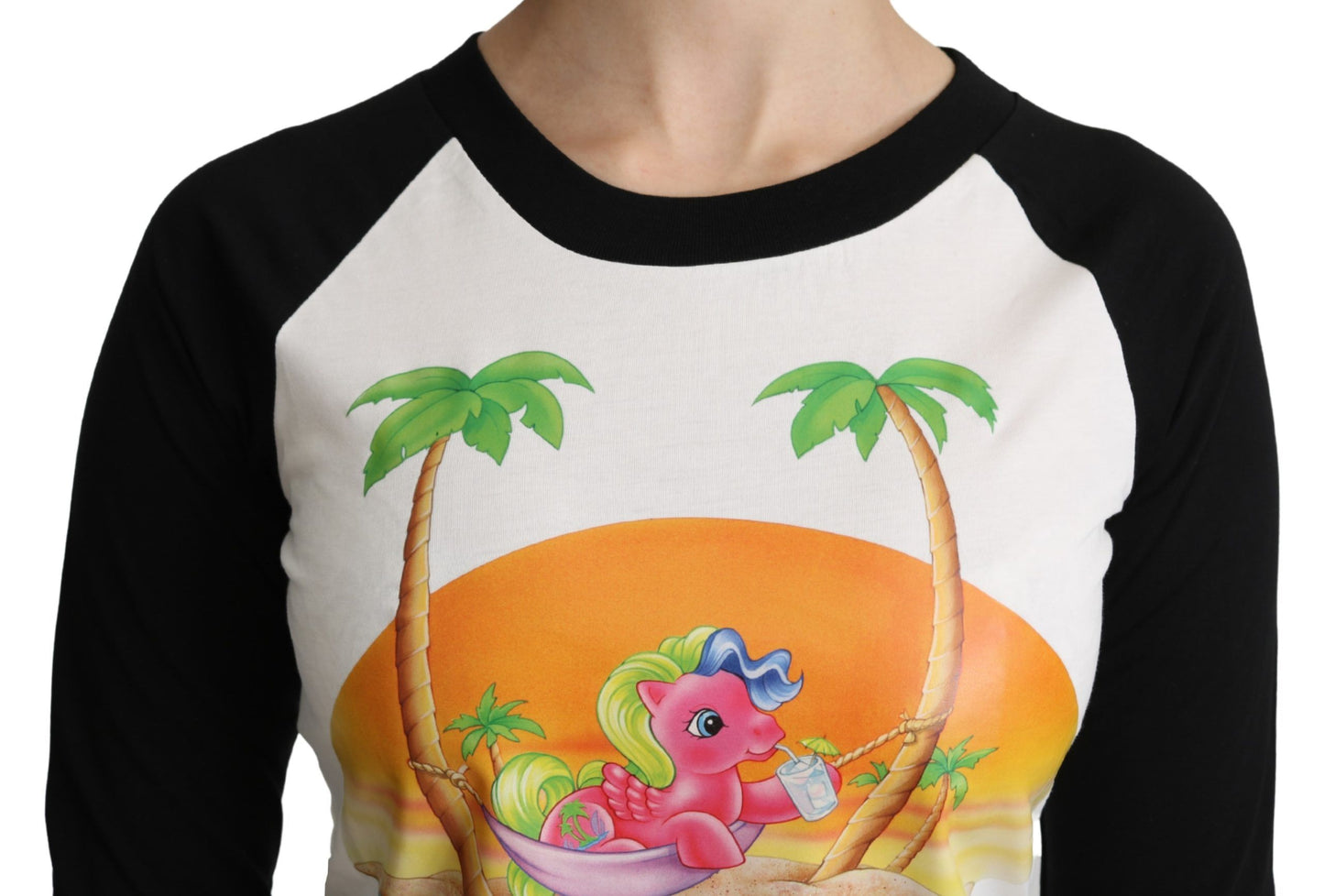 Moschino Weißes Baumwoll-T-Shirt Mein kleines Pony Top T-Shirt