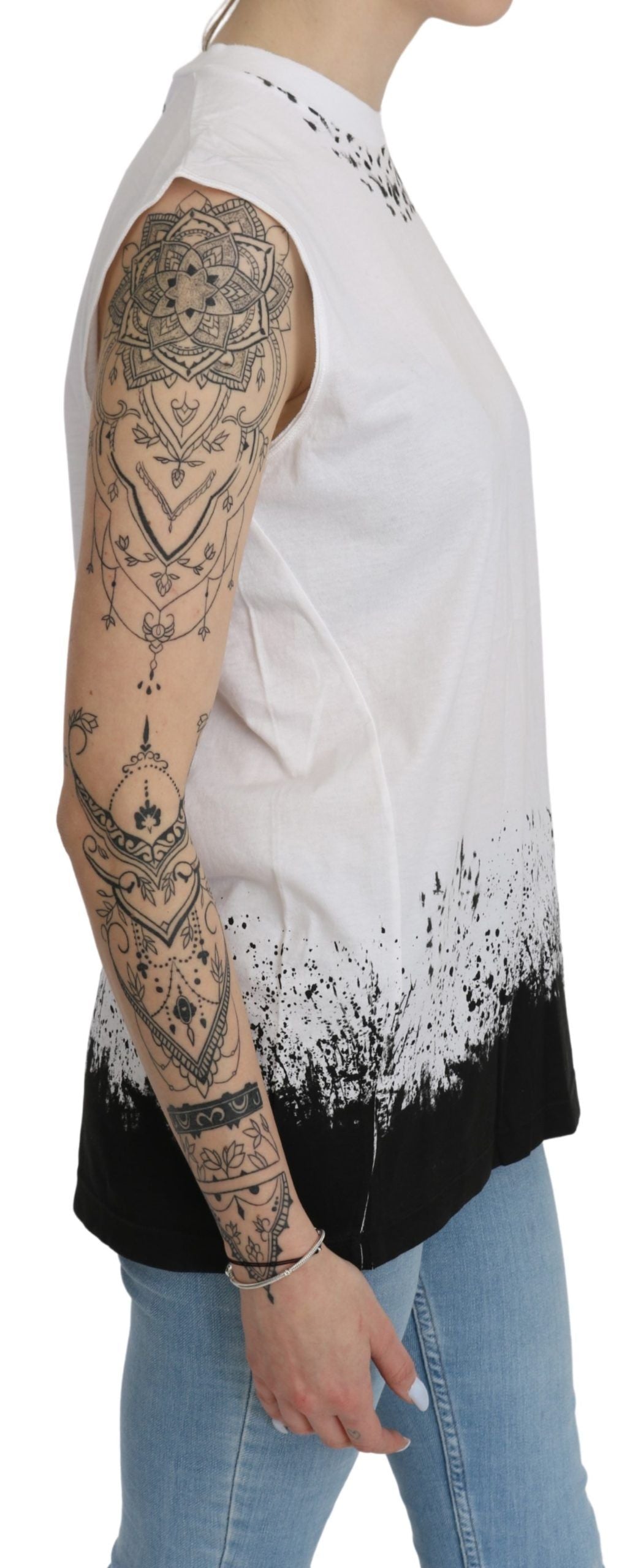 Dsquared² Weißes ärmelloses T-Shirt Tanktop aus Baumwolle