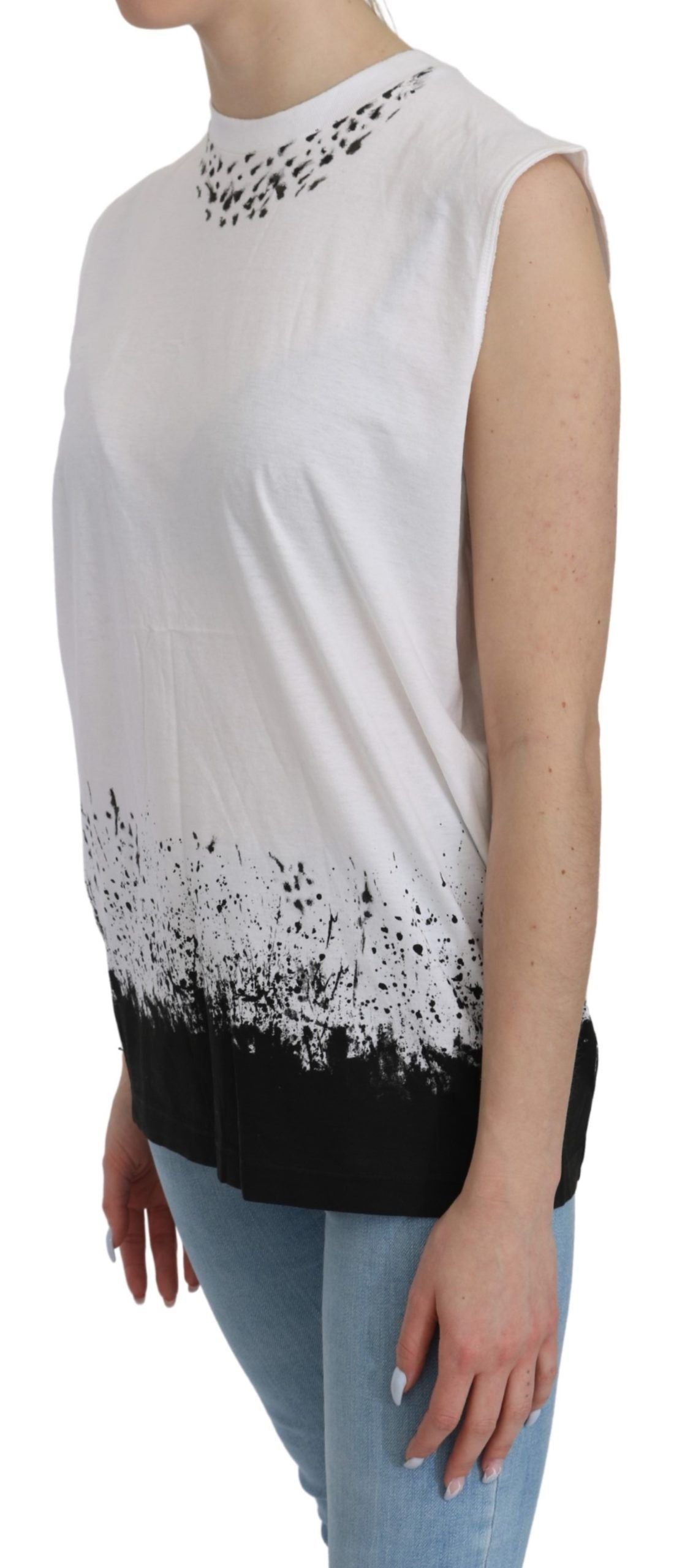 Dsquared² Weißes ärmelloses T-Shirt Tanktop aus Baumwolle