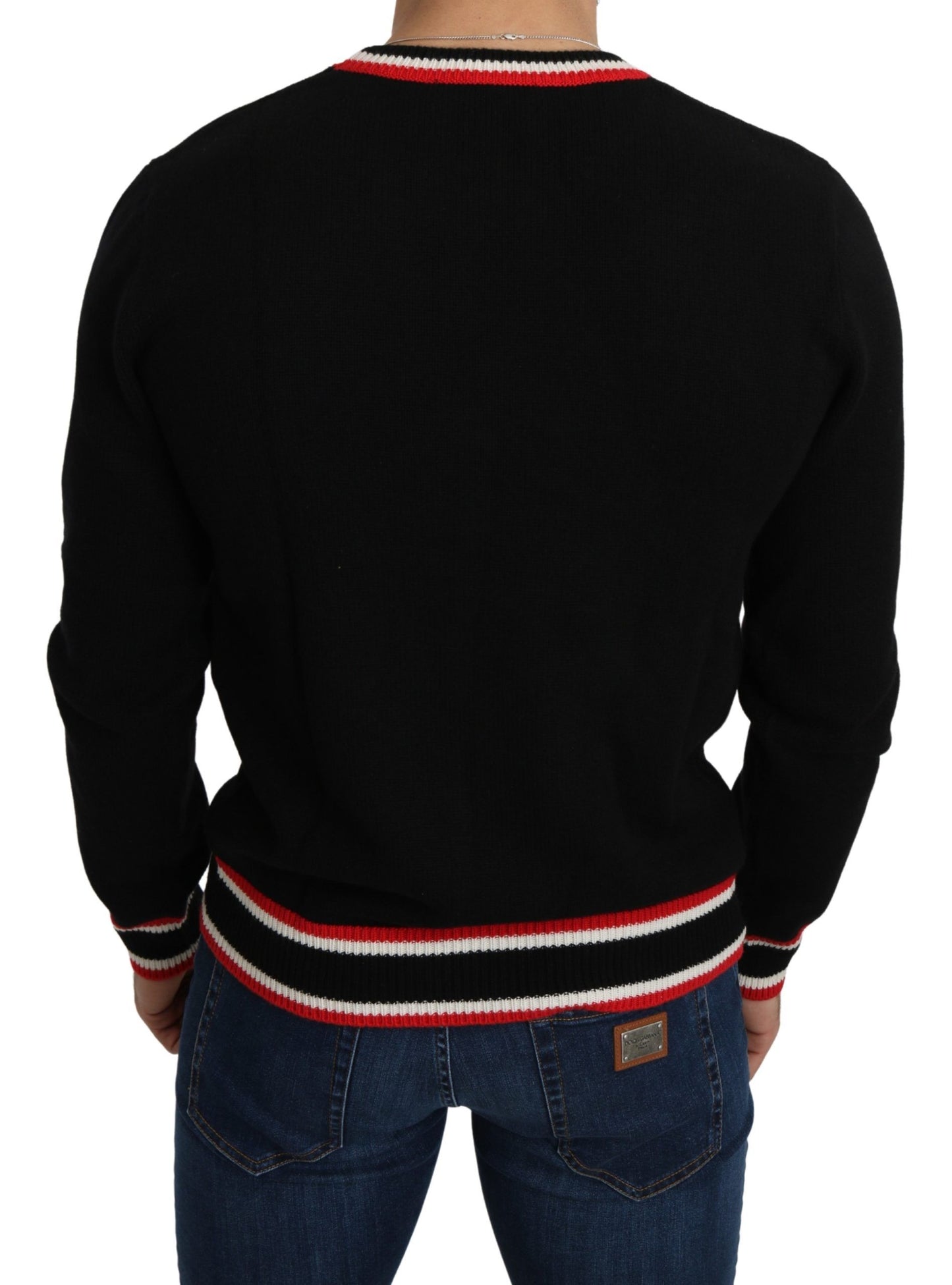 Dolce & Gabbana – Pullover „Pig of the Year“ aus schwarzem Kaschmir