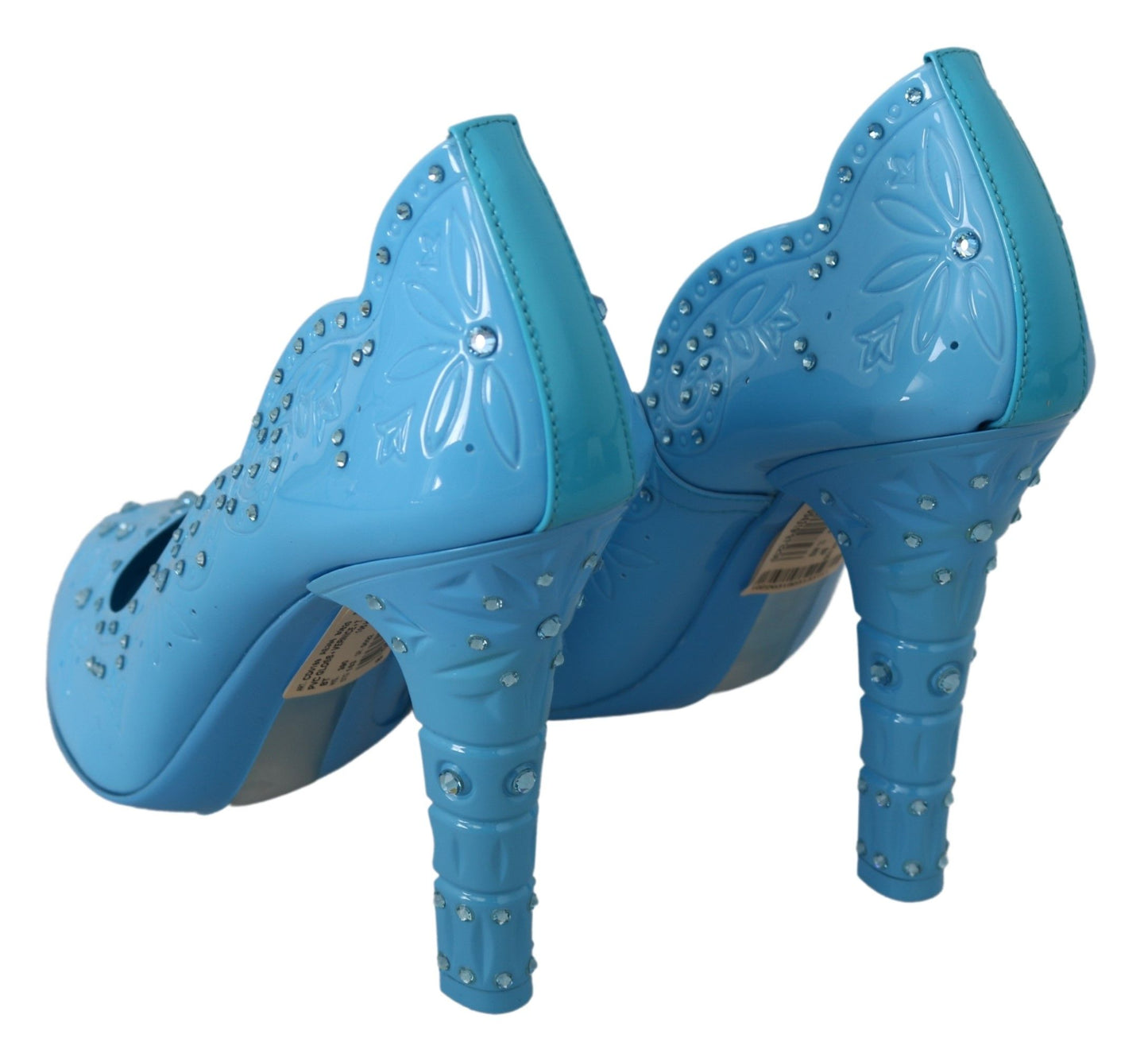 Dolce & Gabbana Blaue Kristallblumen-CINDERELLA-Heels