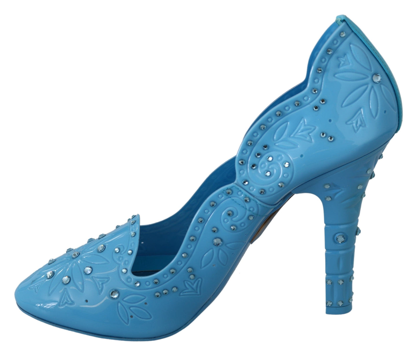 Dolce & Gabbana Blaue Kristallblumen-CINDERELLA-Heels