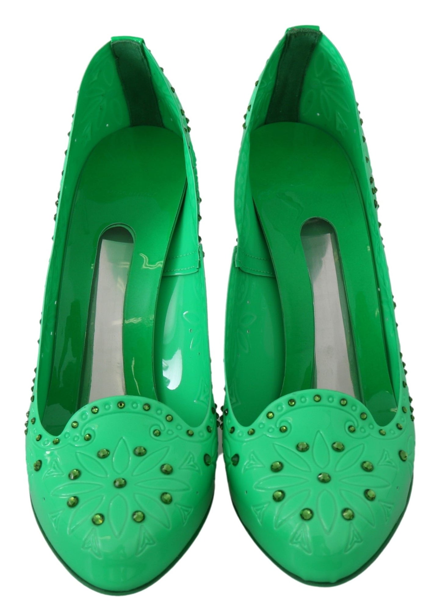 Dolce & Gabbana Grüne Kristallblumen-CINDERELLA-Heels