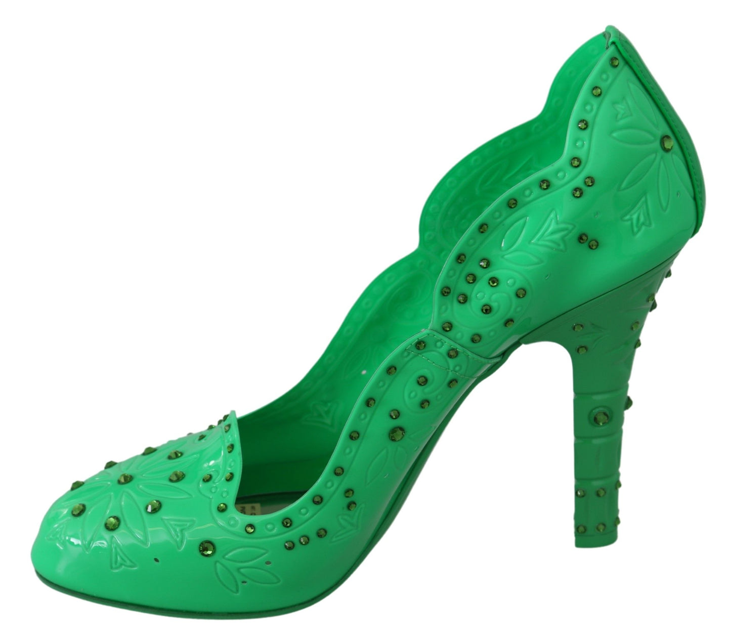Dolce & Gabbana Grüne Kristallblumen-CINDERELLA-Heels