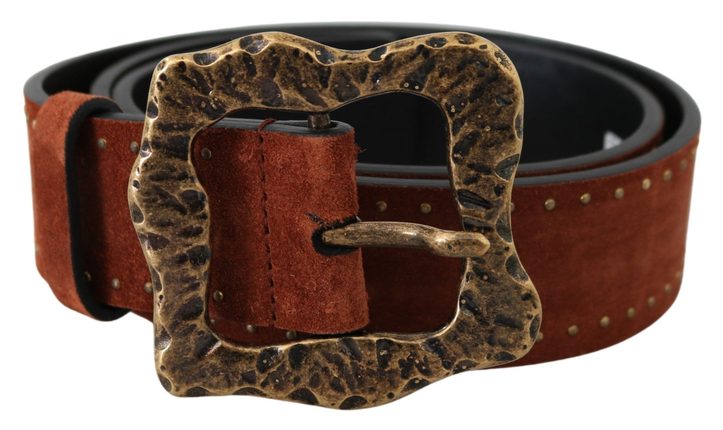 Dolce & Gabbana – Barockgürtel aus braunem Wildleder mit Nieten
