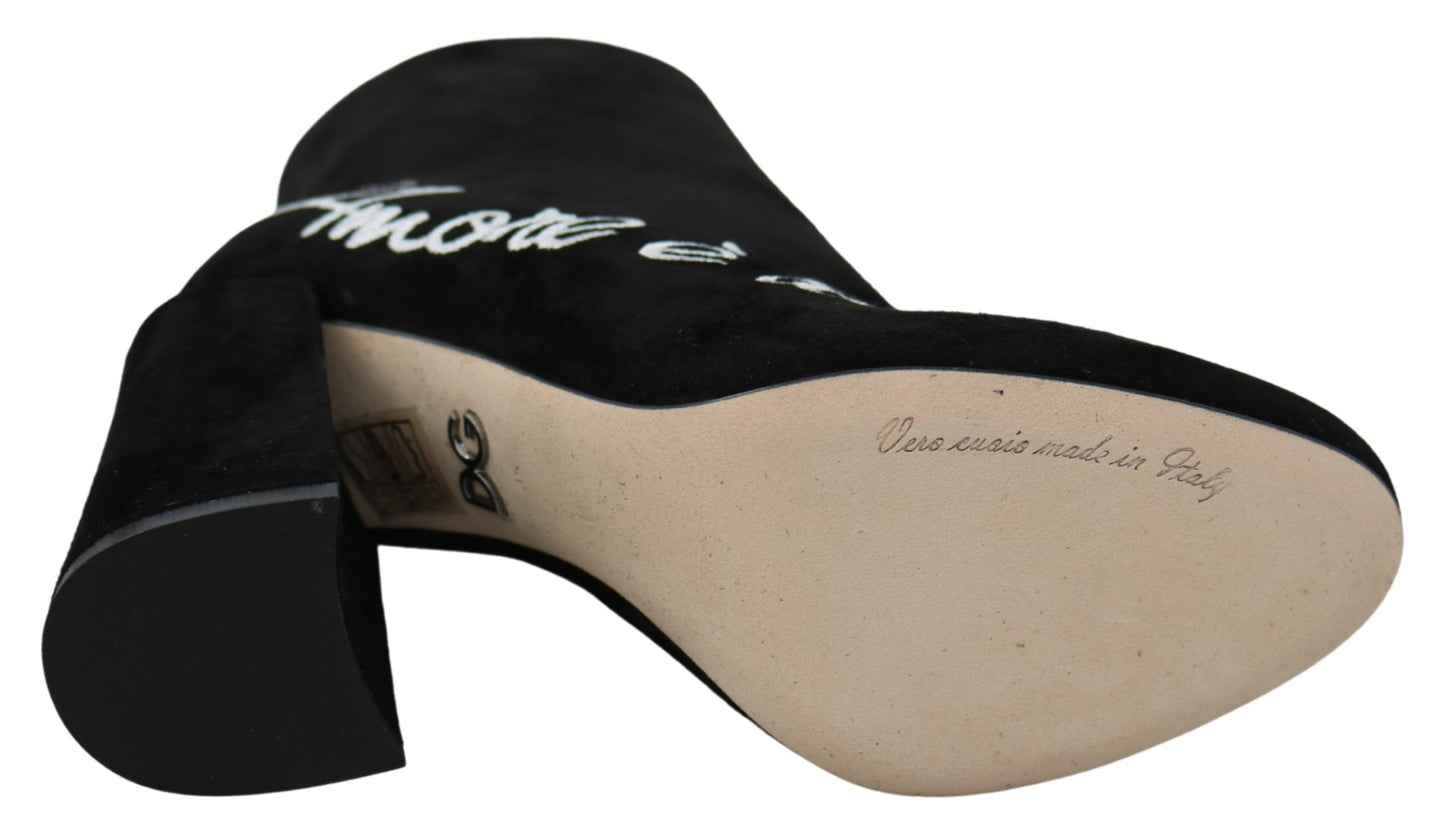 Dolce & Gabbana L'Amore E'Bellezza Stiefel aus schwarzem Wildleder