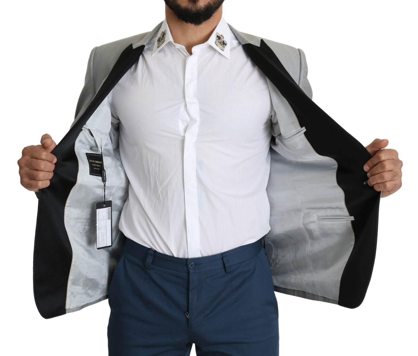 Dolce & Gabbana Hellgrauer einreihiger SARTORIA-Blazer