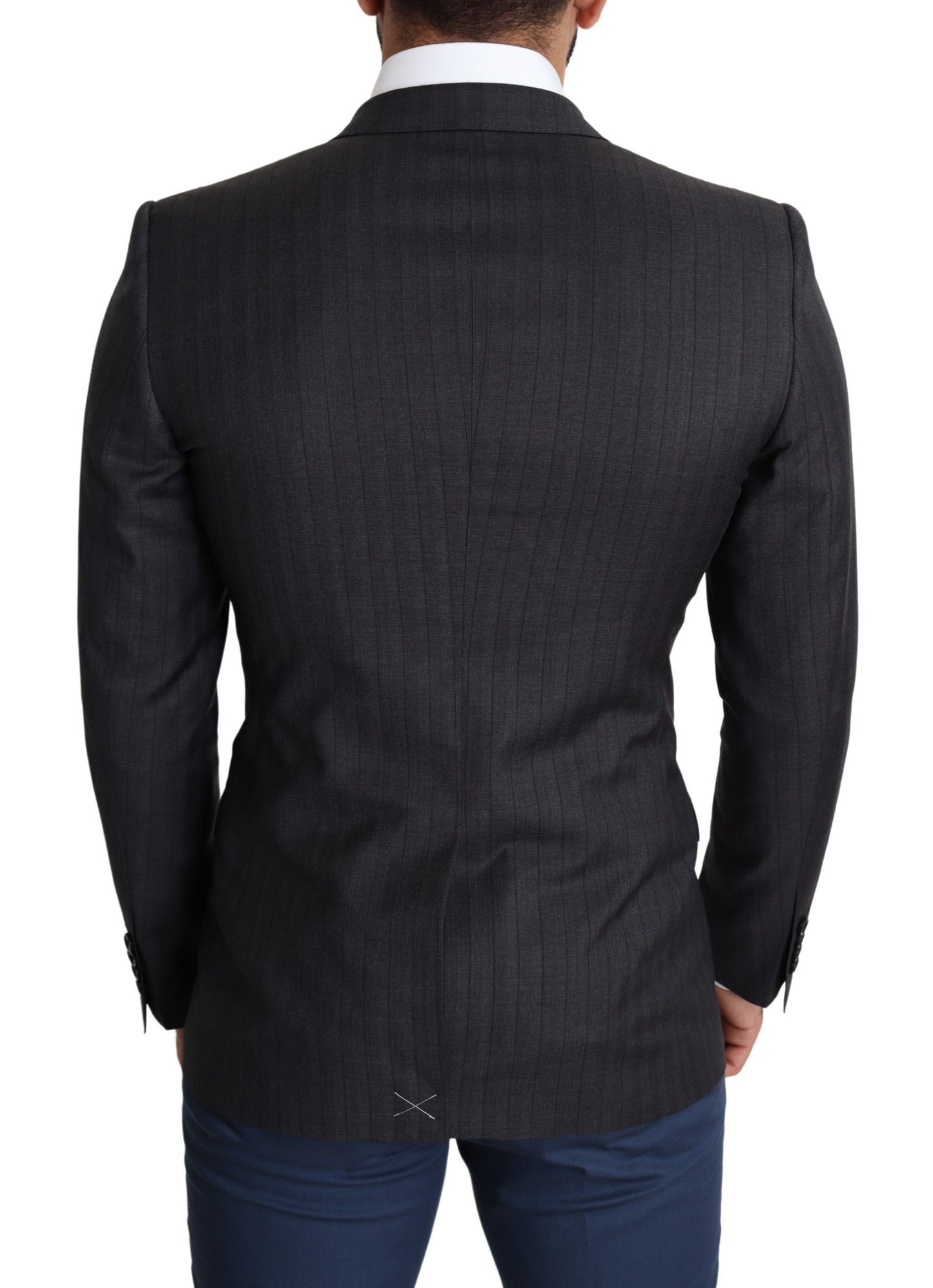 Dolce & Gabbana Schwarzer einreihiger Wollmantel MARTINI Blazer