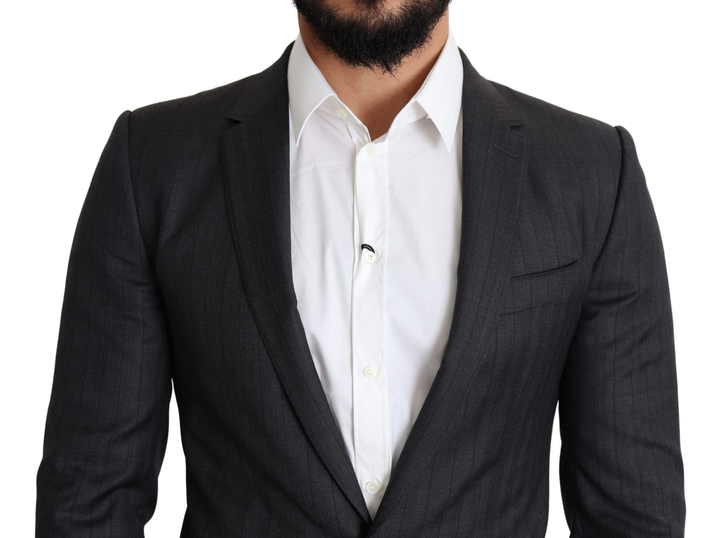 Dolce & Gabbana Schwarzer einreihiger Wollmantel MARTINI Blazer