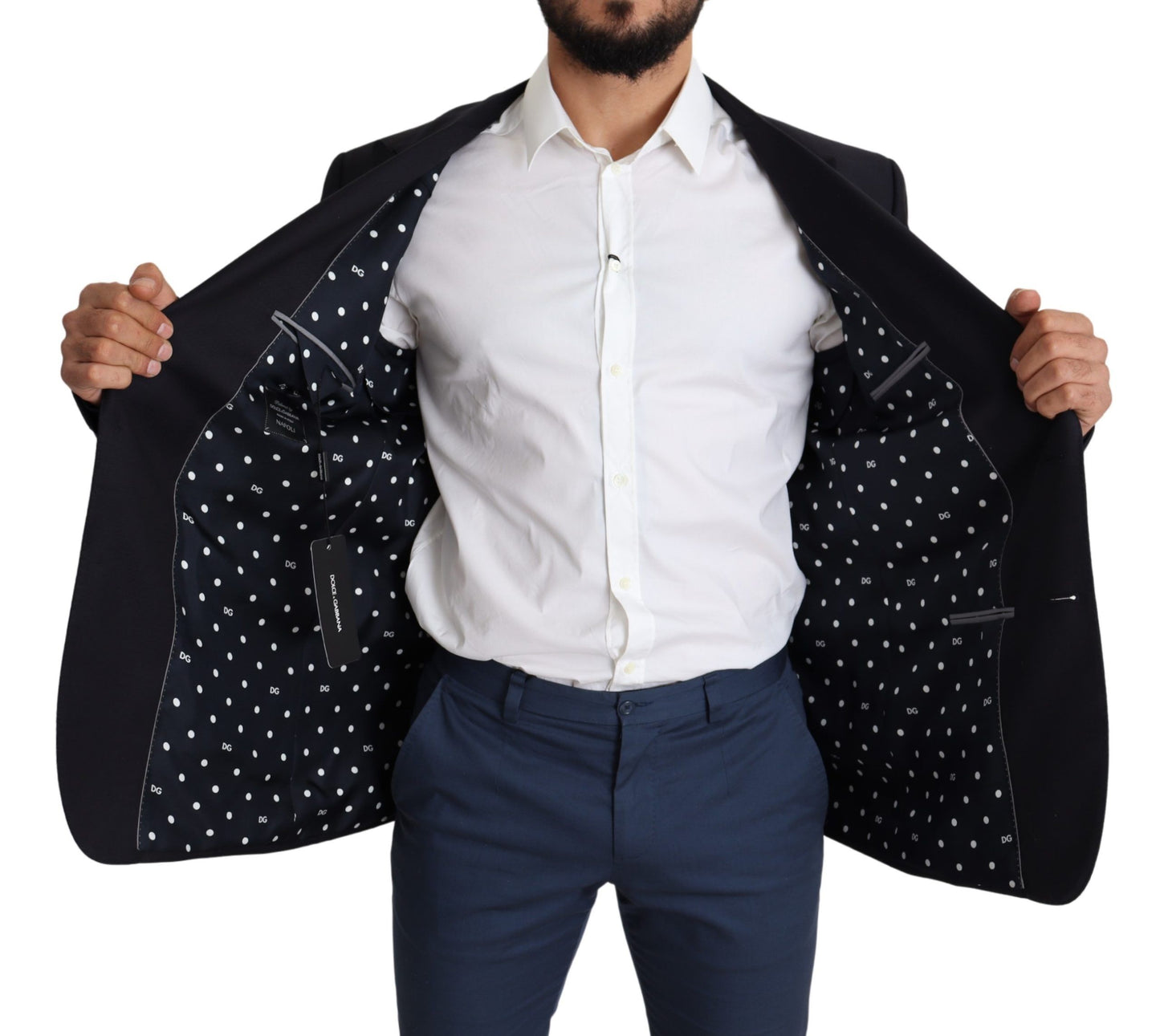 Dolce & Gabbana – Einreihiger Blazer NAPOLI aus schwarzer Wolle