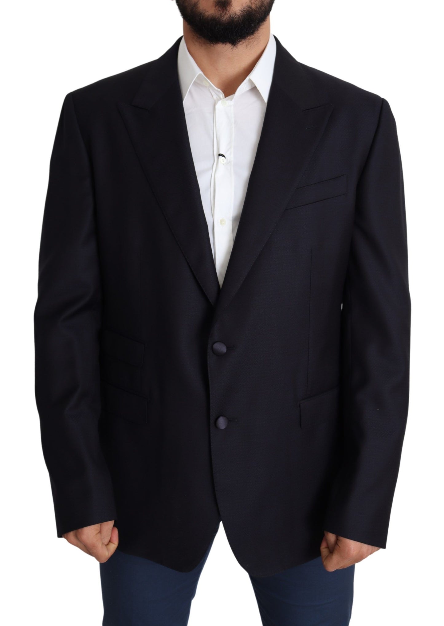 Dolce & Gabbana – Einreihiger Blazer NAPOLI aus schwarzer Wolle