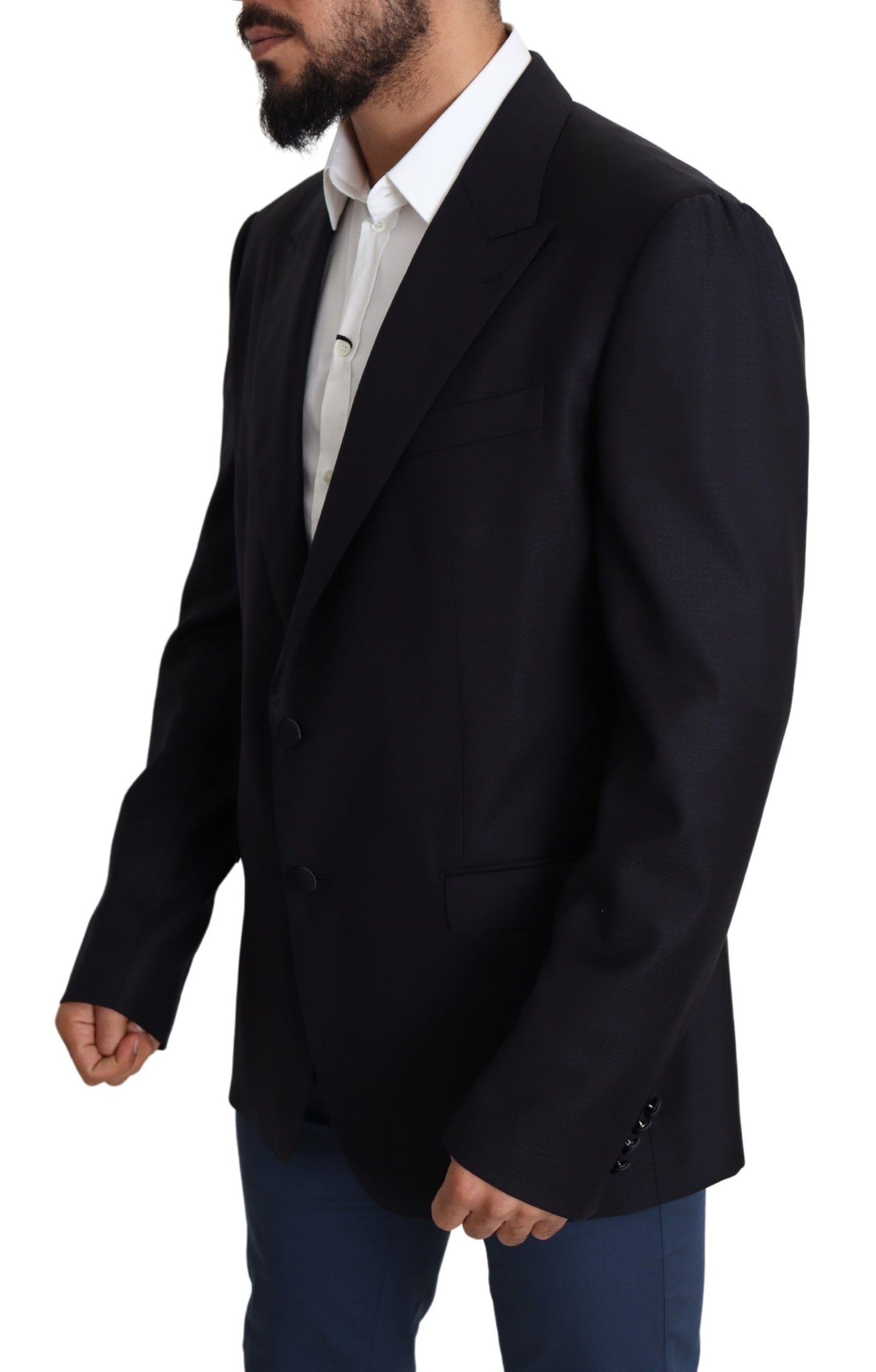 Dolce & Gabbana – Einreihiger Blazer NAPOLI aus schwarzer Wolle