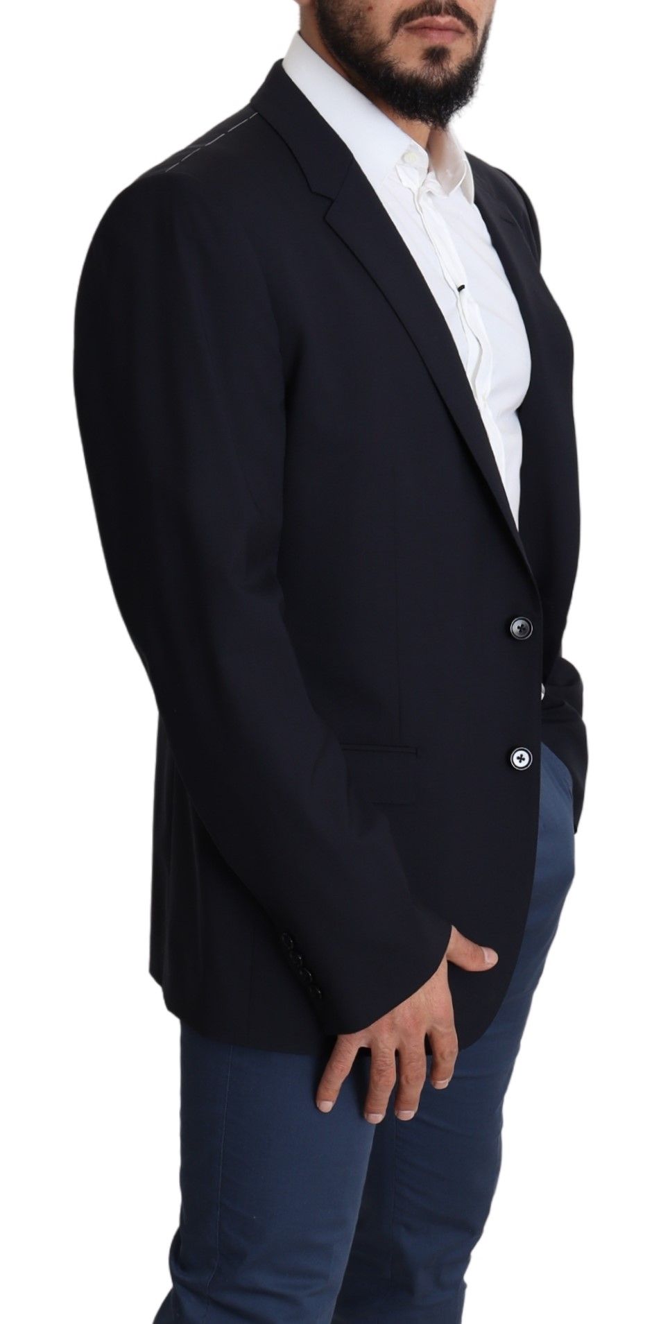 Dolce & Gabbana Schwarzer Wollstretch-Mantel für Herren MARTINI Blazer