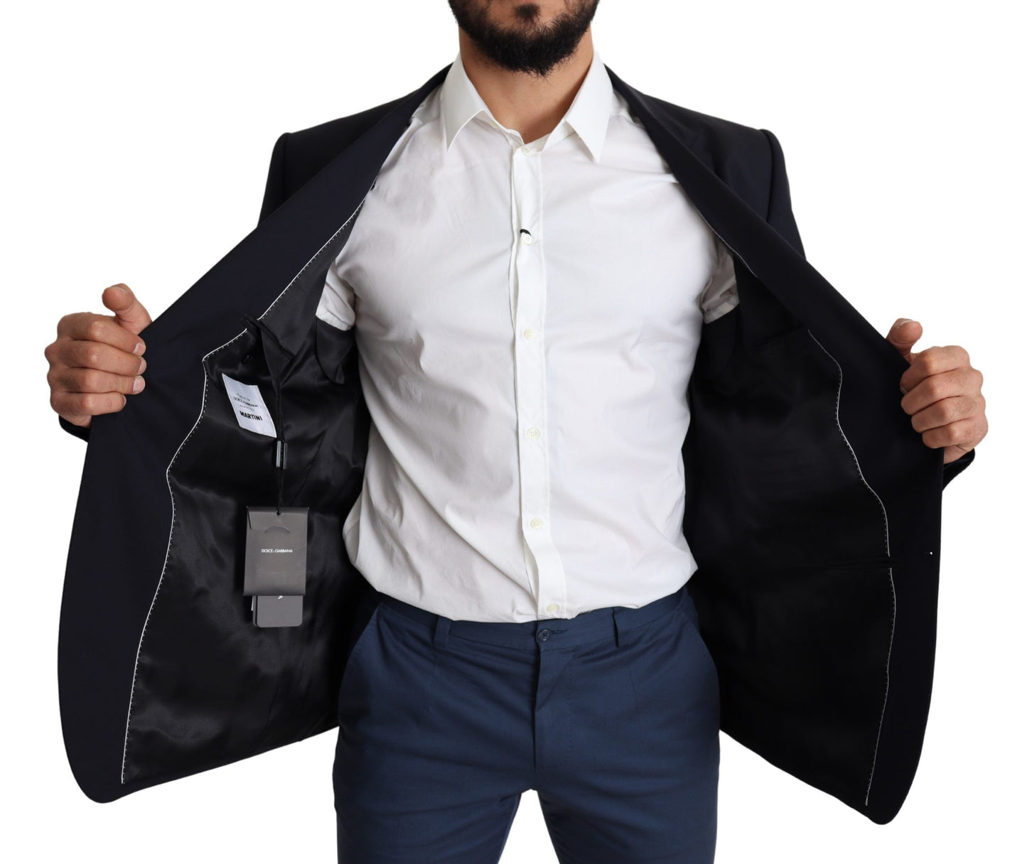 Dolce & Gabbana Schwarzer Wollstretch-Mantel für Herren MARTINI Blazer