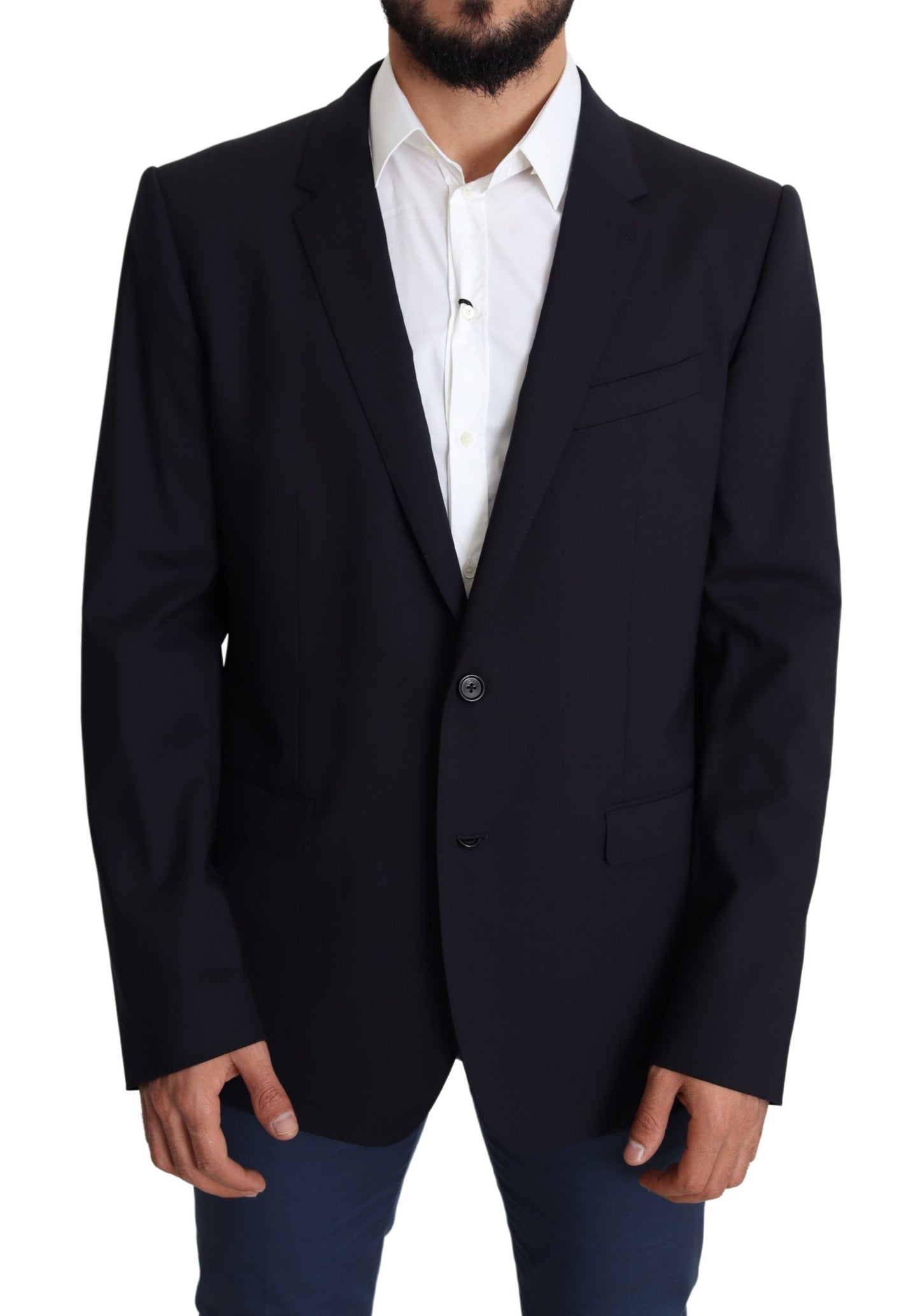 Dolce & Gabbana Schwarzer Wollstretch-Mantel für Herren MARTINI Blazer