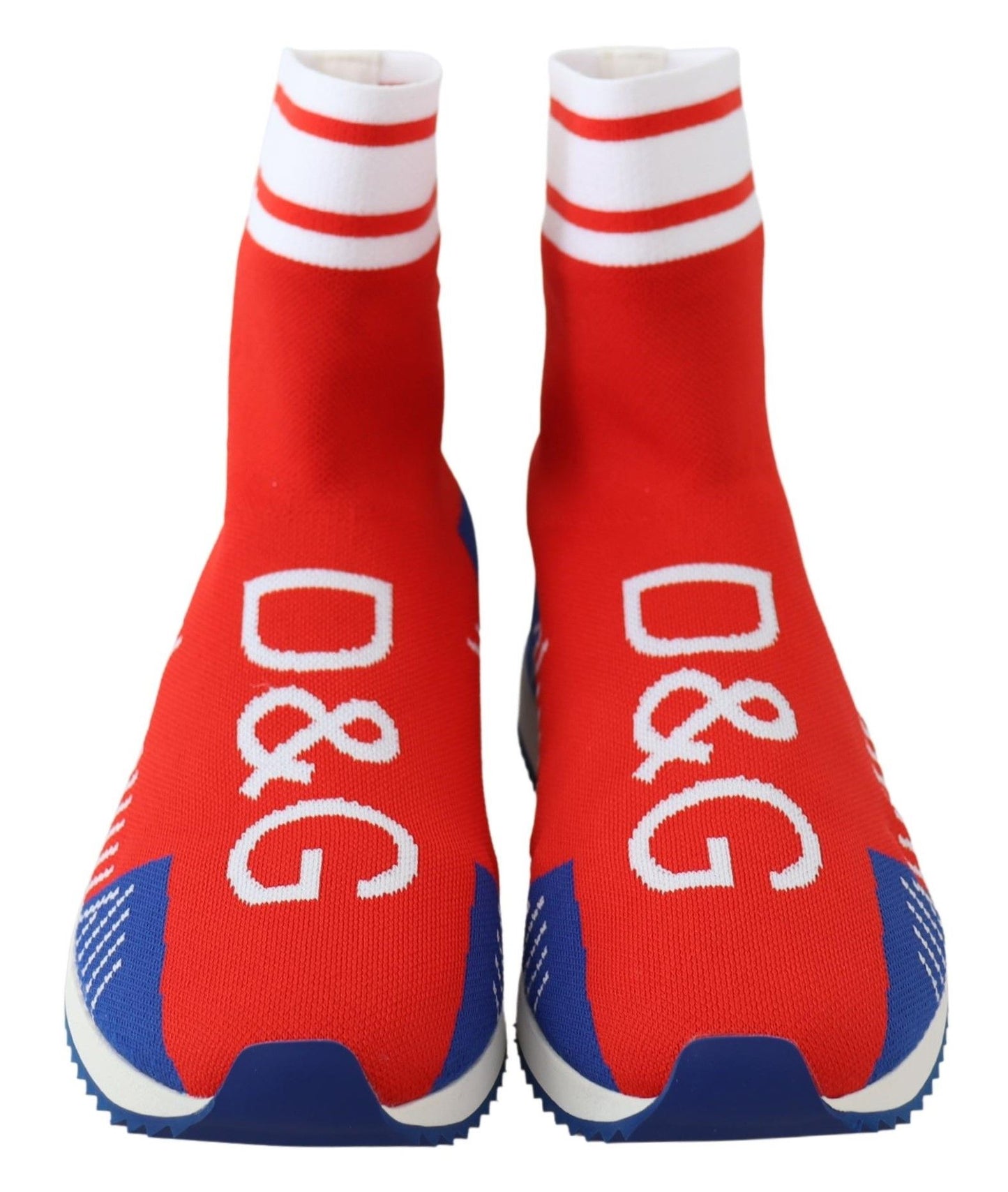 Dolce & Gabbana Blau Rot Sorrento Logo Sneakers Socken Schuhe