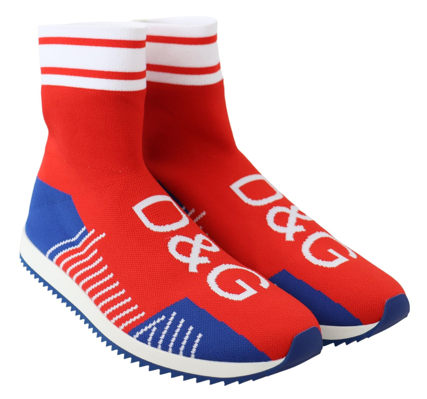 Dolce & Gabbana Blau Rot Sorrento Logo Sneakers Socken Schuhe