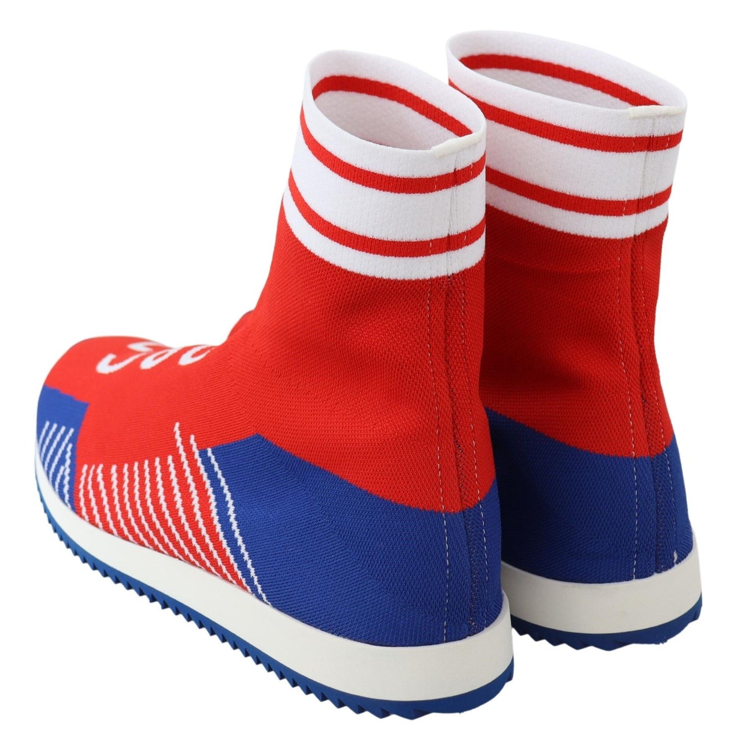 Dolce & Gabbana Blau Rot Sorrento Logo Sneakers Socken Schuhe