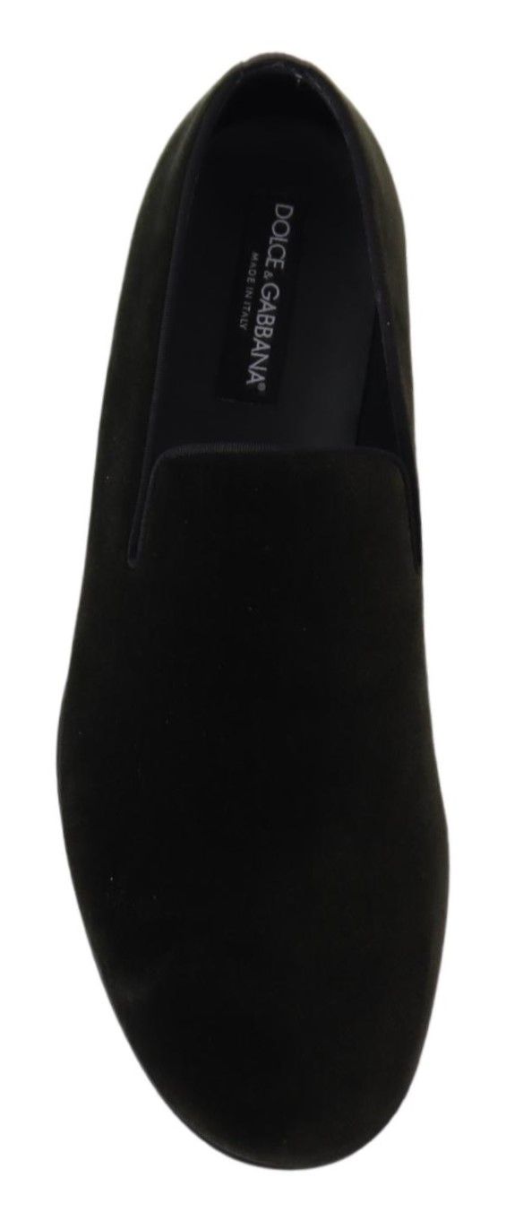 Dolce & Gabbana – Slipper aus grünem Samt für Herren