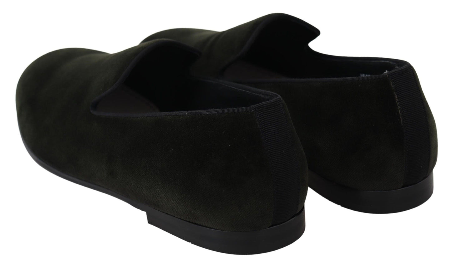 Dolce & Gabbana – Slipper aus grünem Samt für Herren
