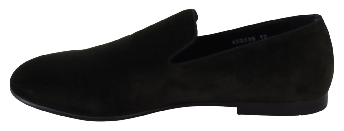 Dolce & Gabbana – Slipper aus grünem Samt für Herren