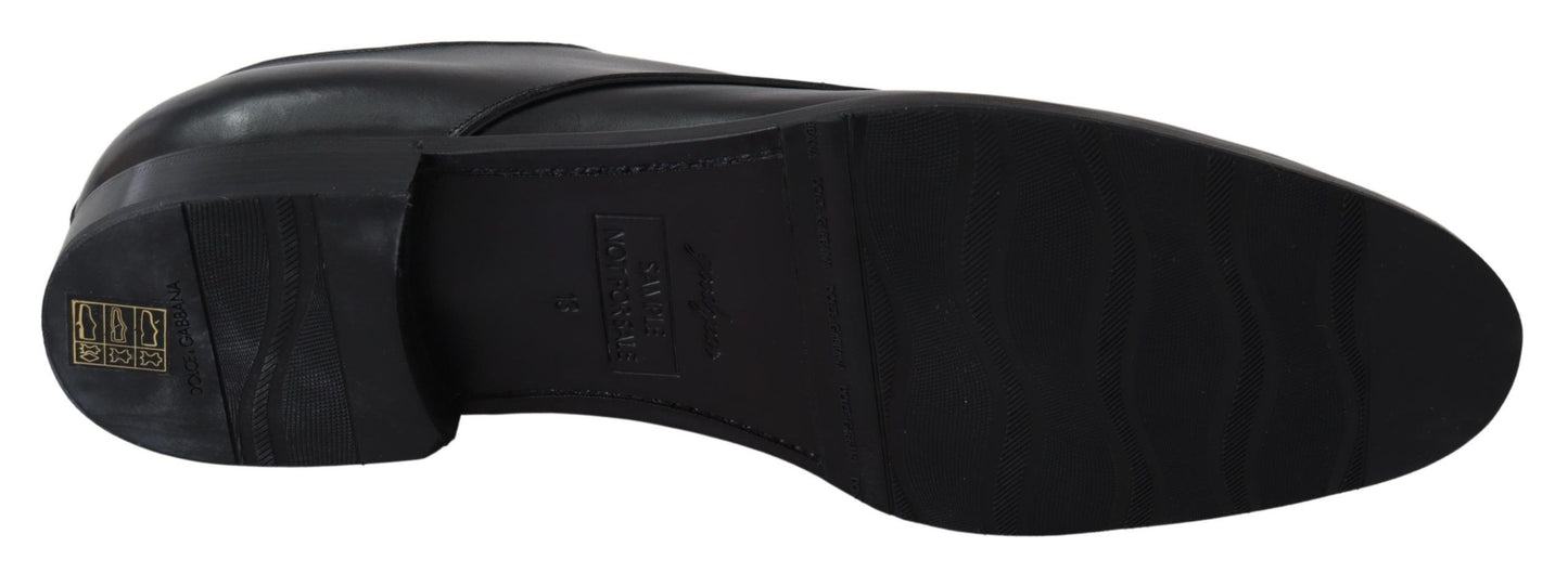Dolce & Gabbana SARTORIA Handgefertigte Schuhe aus schwarzem Leder