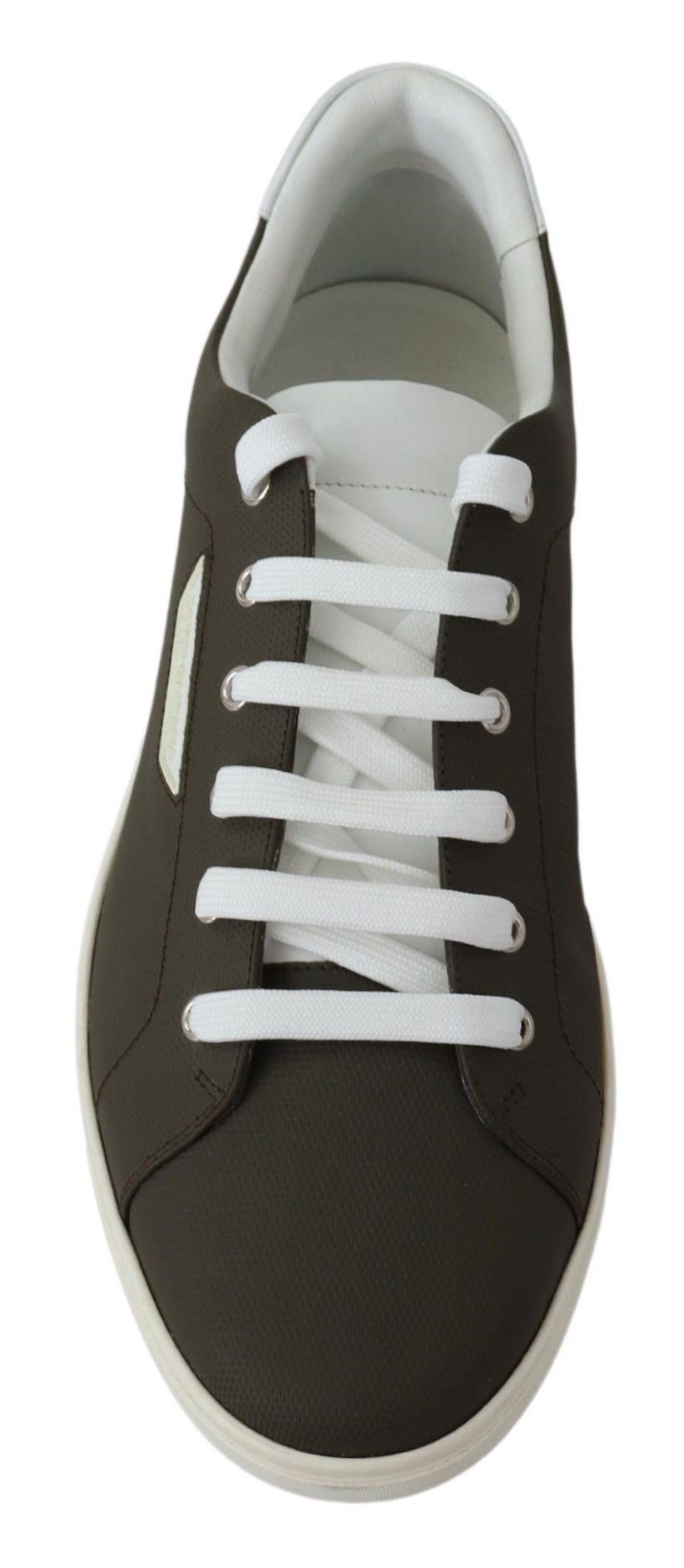 Dolce & Gabbana Weiß Grün Leder Low Top Sneakers Schuhe
