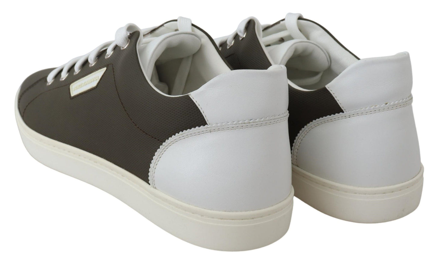 Dolce & Gabbana Weiß Grün Leder Low Top Sneakers Schuhe