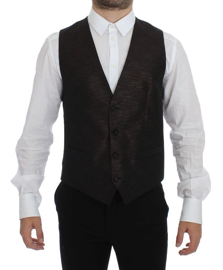Dolce & Gabbana – Schwarze Weste aus Wolle mit Logo