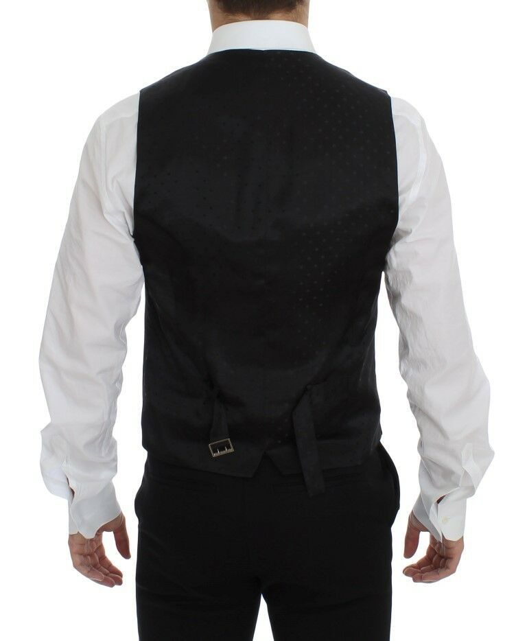 Dolce & Gabbana – Schwarze Weste aus Wolle mit Logo