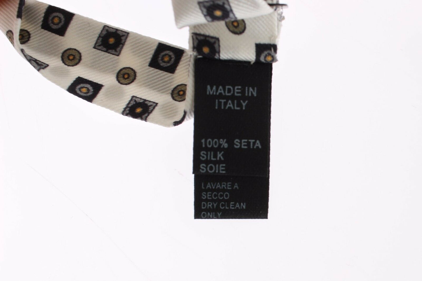 Dolce & Gabbana Herrengürtel aus weißer Seide mit Fliege und Leder in Geschenkbox
