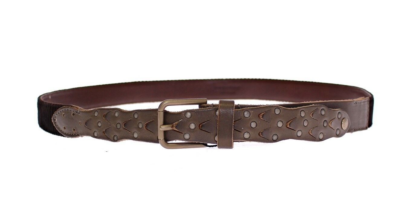 Dolce & Gabbana Brauner Leder-Logo-Cintura-Gürtel