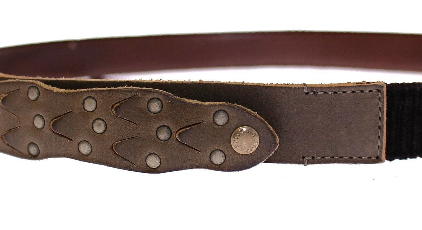 Dolce & Gabbana Brauner Leder-Logo-Cintura-Gürtel