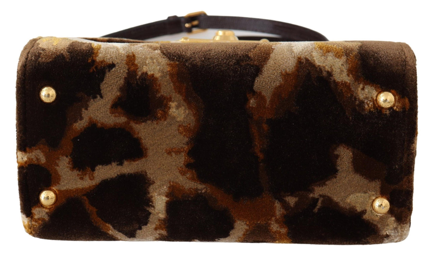 Dolce & Gabbana Brown Giraffe Umhängetasche Borse WELCOME Geldbörse