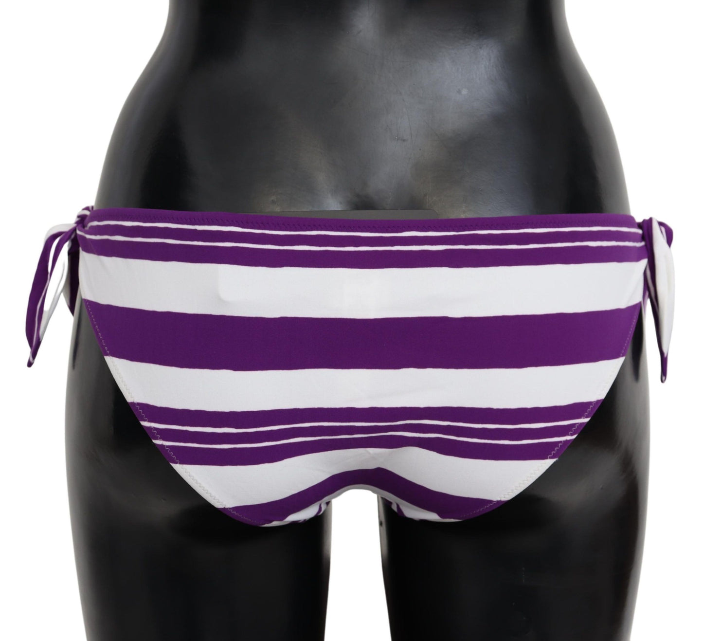 Dolce & Gabbana – Lila-weiß gestreiftes Beachwear-Bikinioberteil