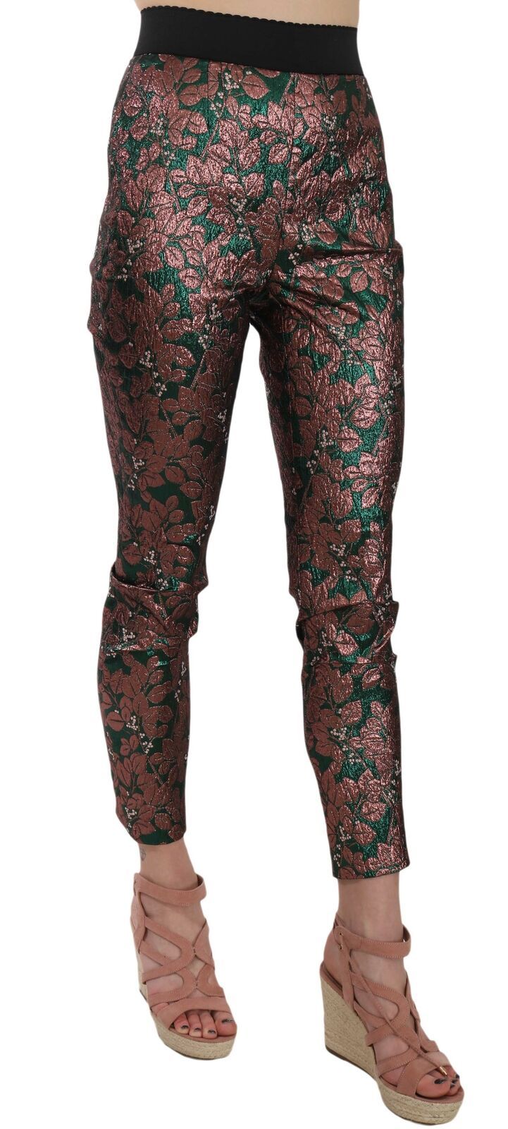 Dolce & Gabbana – Mehrfarbige, schillernde Jacquard-Hose aus Brokat