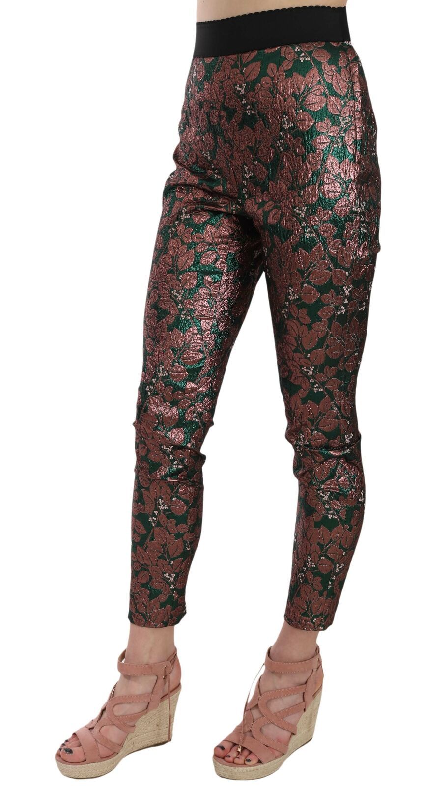 Dolce & Gabbana – Mehrfarbige, schillernde Jacquard-Hose aus Brokat