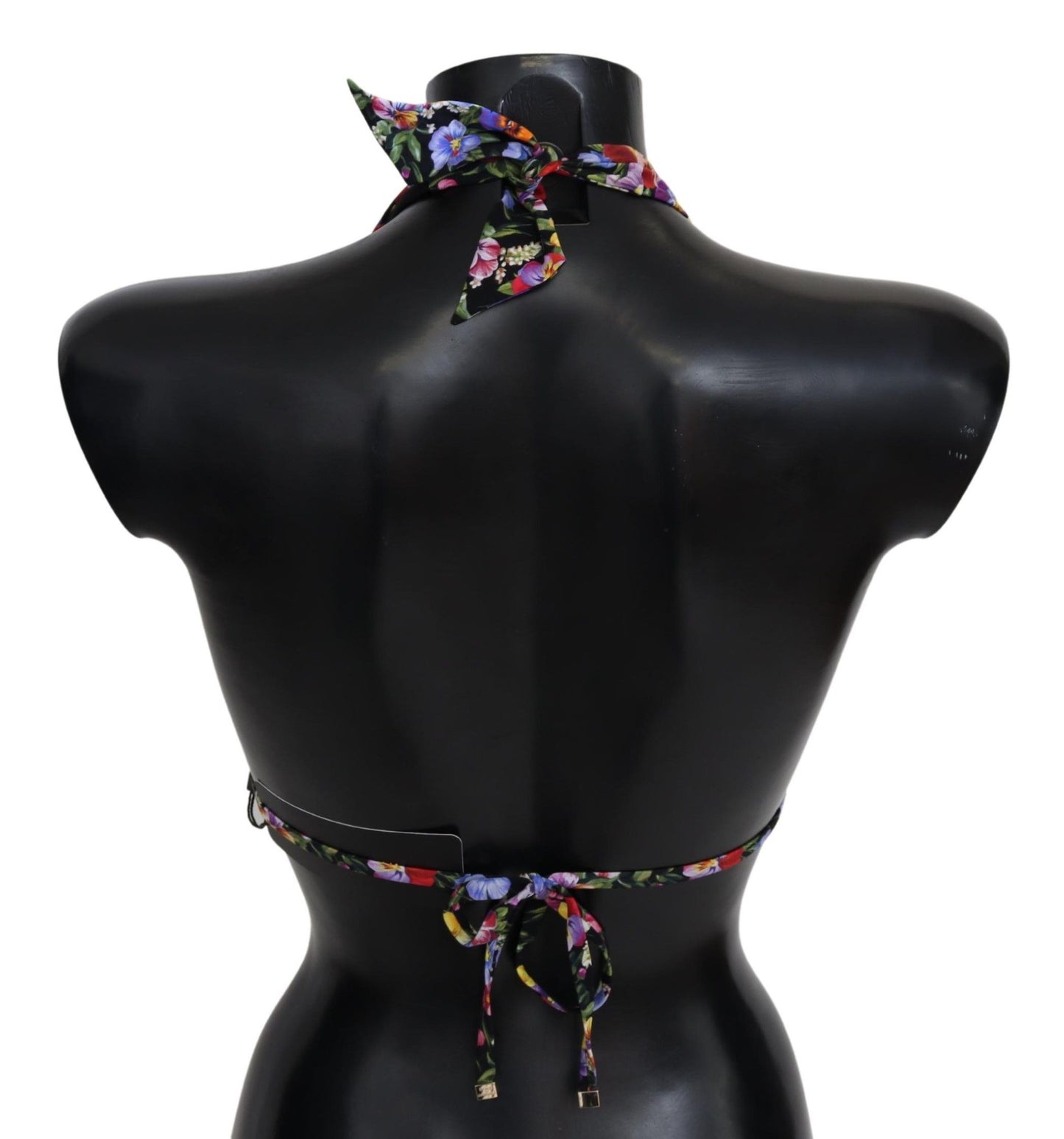 Dolce & Gabbana Schwarzer Badeanzug mit Blumendruck, Strandmode, Bikinioberteile