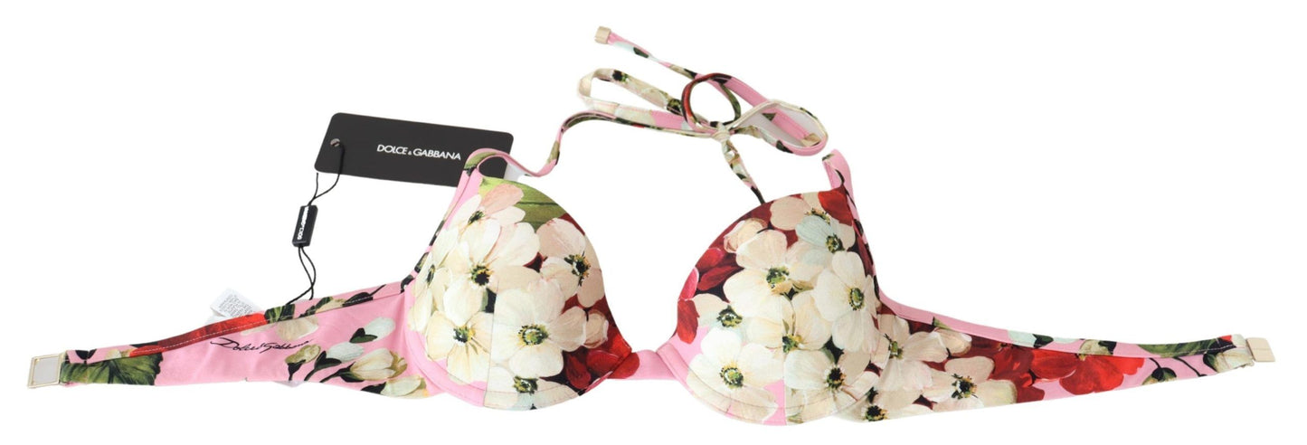Dolce & Gabbana Mehrfarbiger Badeanzug mit Blumenmuster, Strandmode, Bikinioberteile