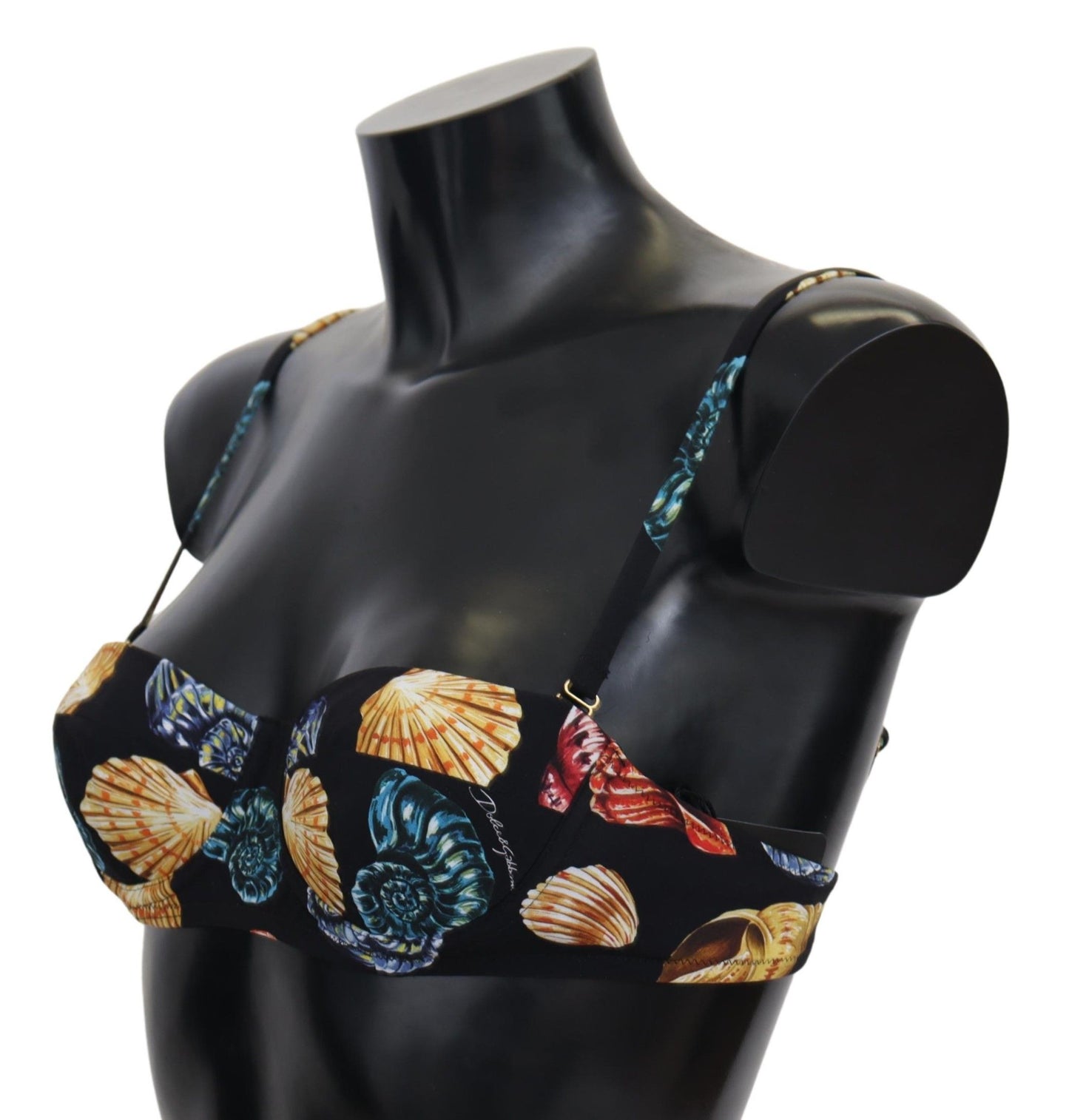 Dolce & Gabbana – Schwarze Bikinioberteile mit Muschel-Print für Damen
