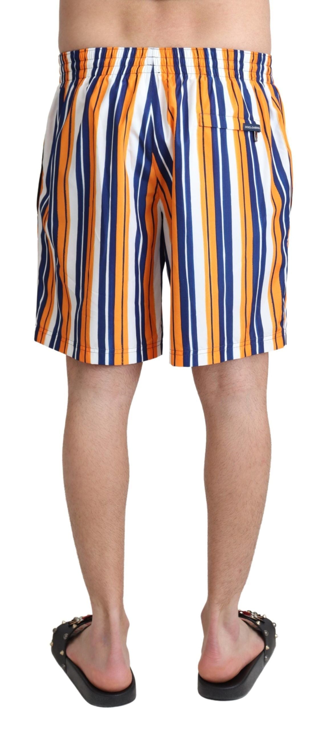 Dolce & Gabbana Multicolor Striped Beachwear Swim Shorts