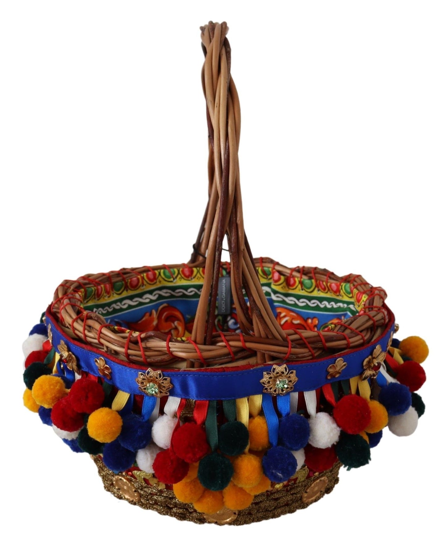 Dolce & Gabbana – Agnese Basket – Mehrfarbige Tragetasche aus Baumwolle mit Verzierung