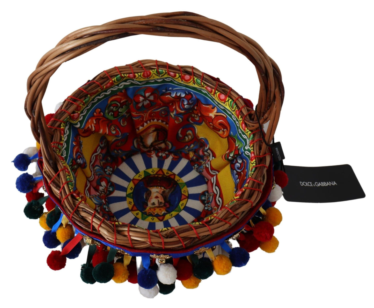 Dolce & Gabbana – Agnese Basket – Mehrfarbige Tragetasche aus Baumwolle mit Verzierung